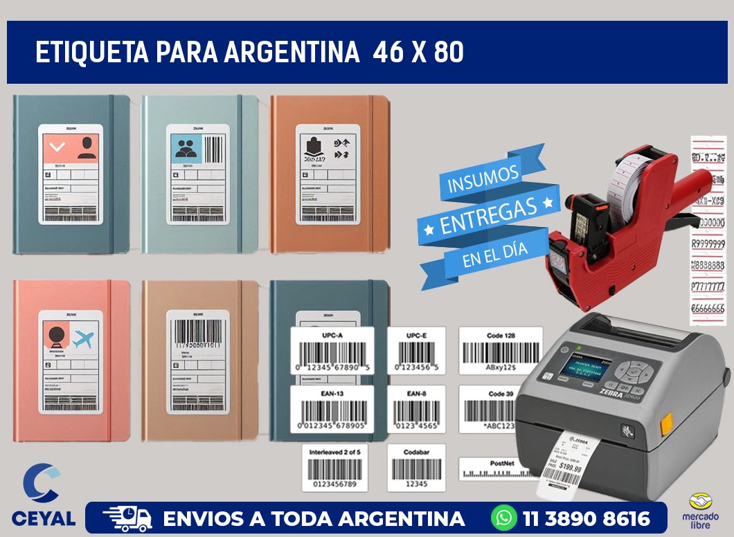 etiqueta para Argentina  46 x 80
