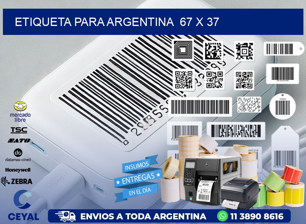 etiqueta para Argentina  67 x 37