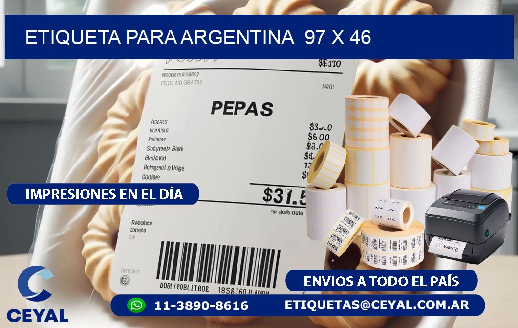 etiqueta para Argentina  97 x 46