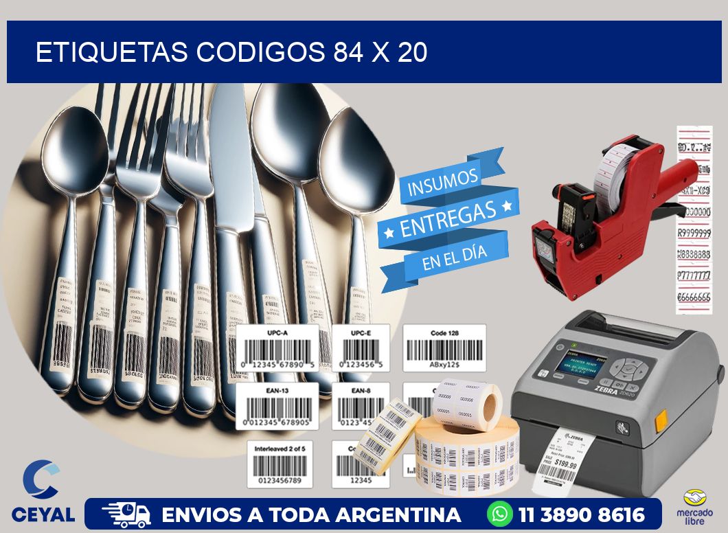 etiquetas codigos 84 x 20