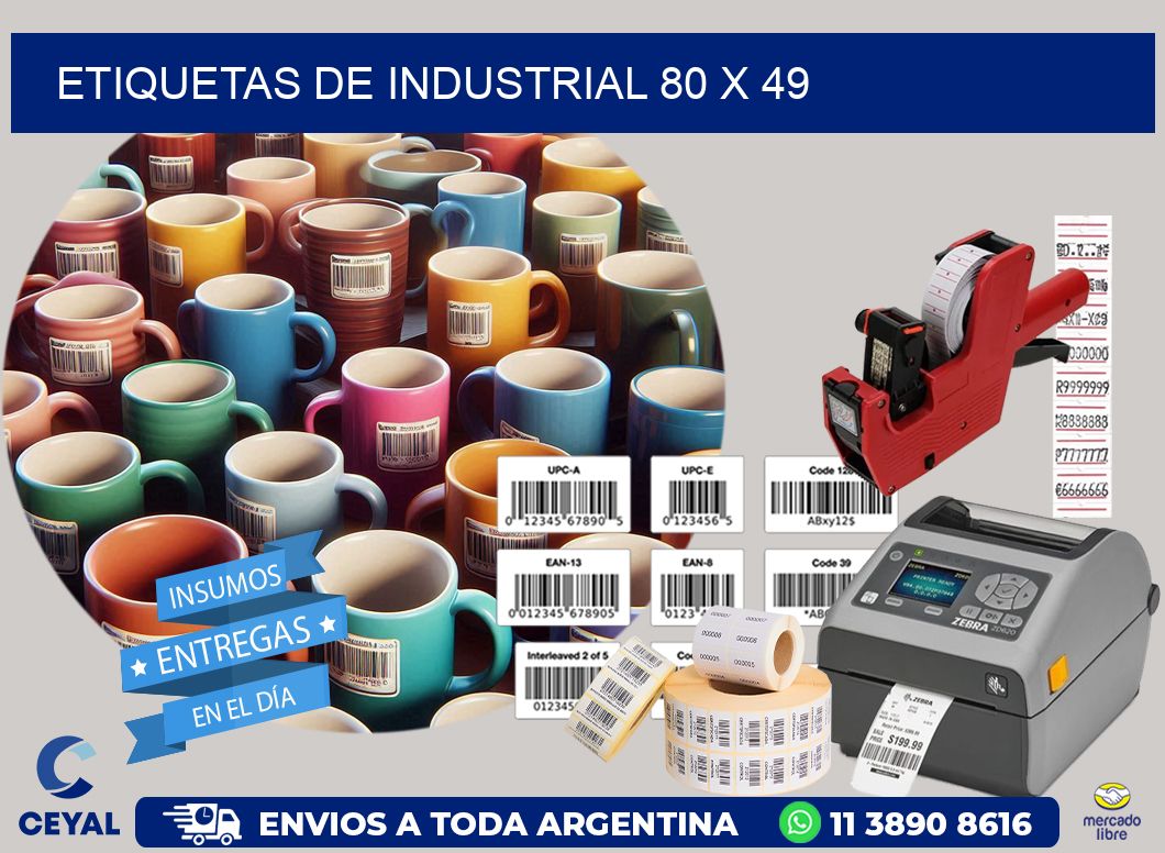 etiquetas de industrial 80 x 49