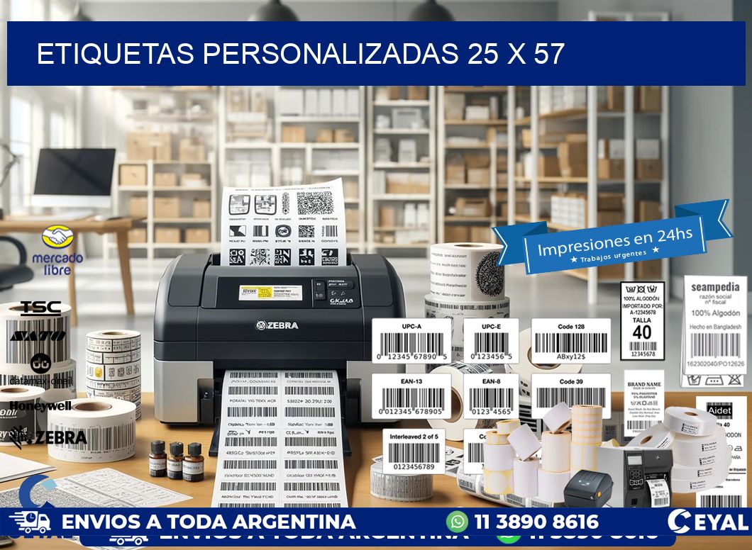 etiquetas personalizadas 25 x 57