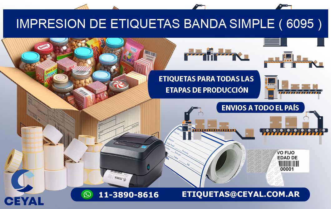 impresion de etiquetas banda simple ( 6095 )