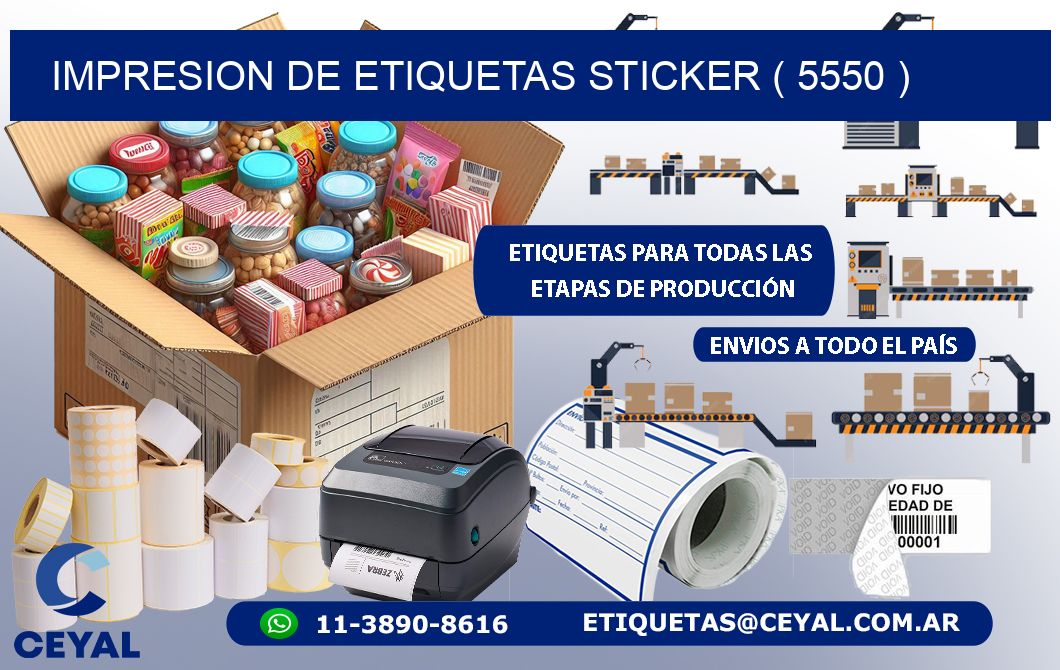 impresion de etiquetas sticker ( 5550 )