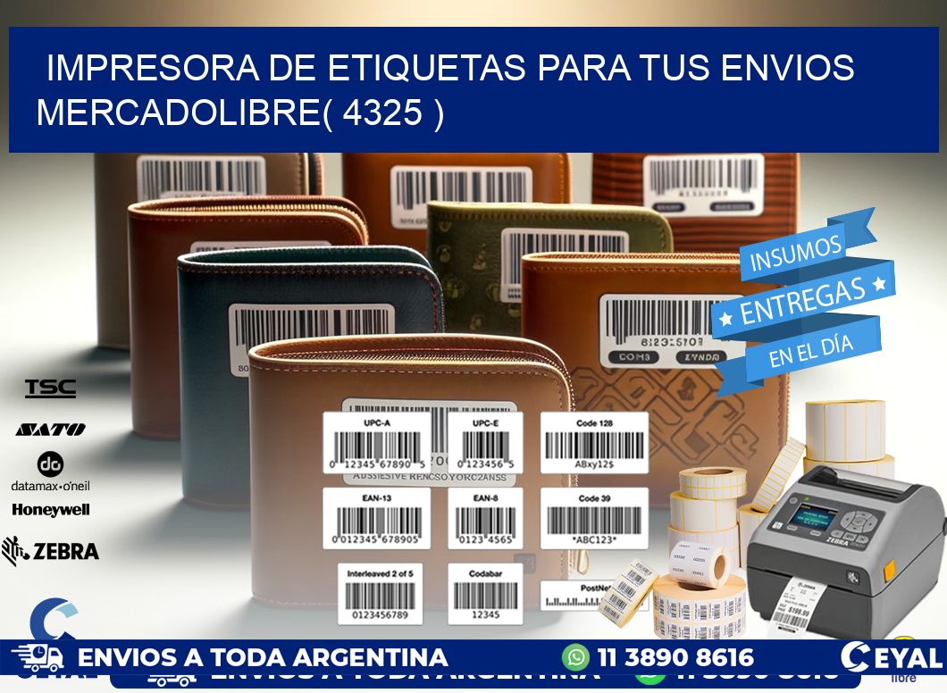 impresora de etiquetas para tus envios mercadolibre( 4325 )