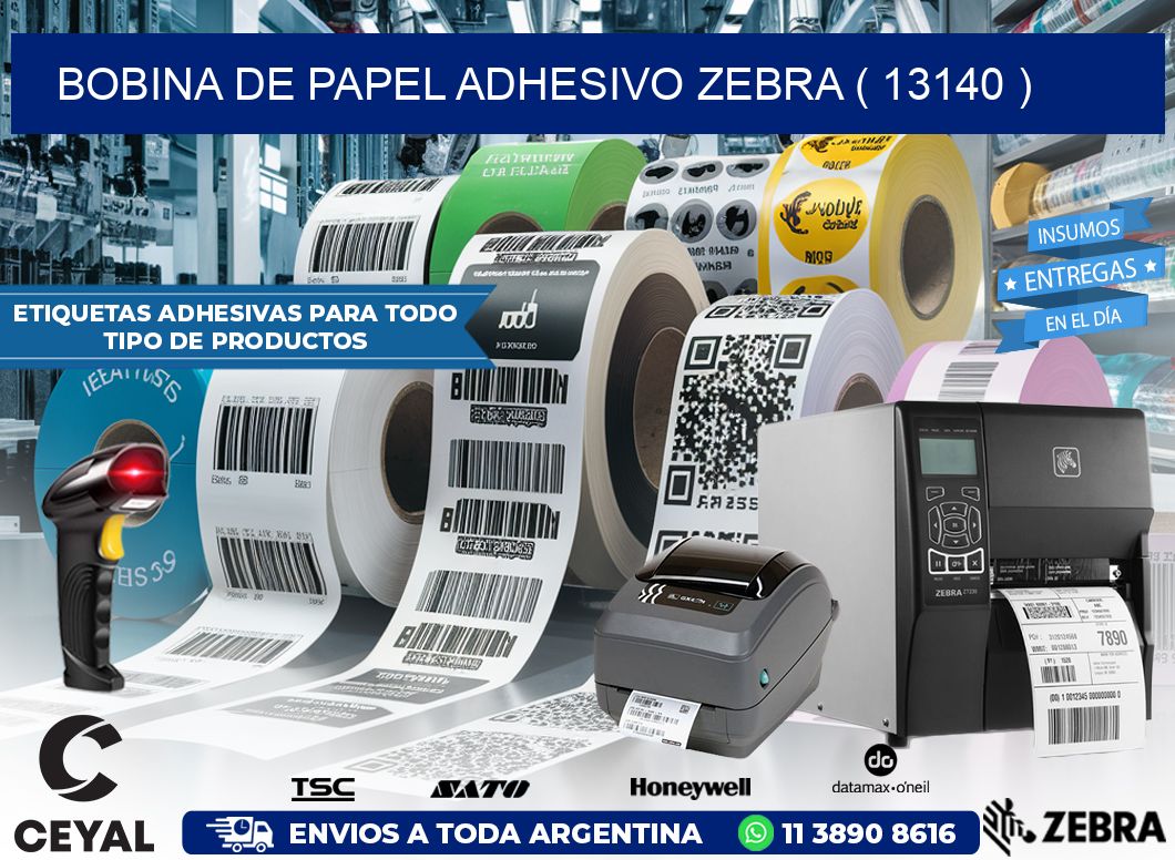 BOBINA DE PAPEL ADHESIVO ZEBRA ( 13140 )
