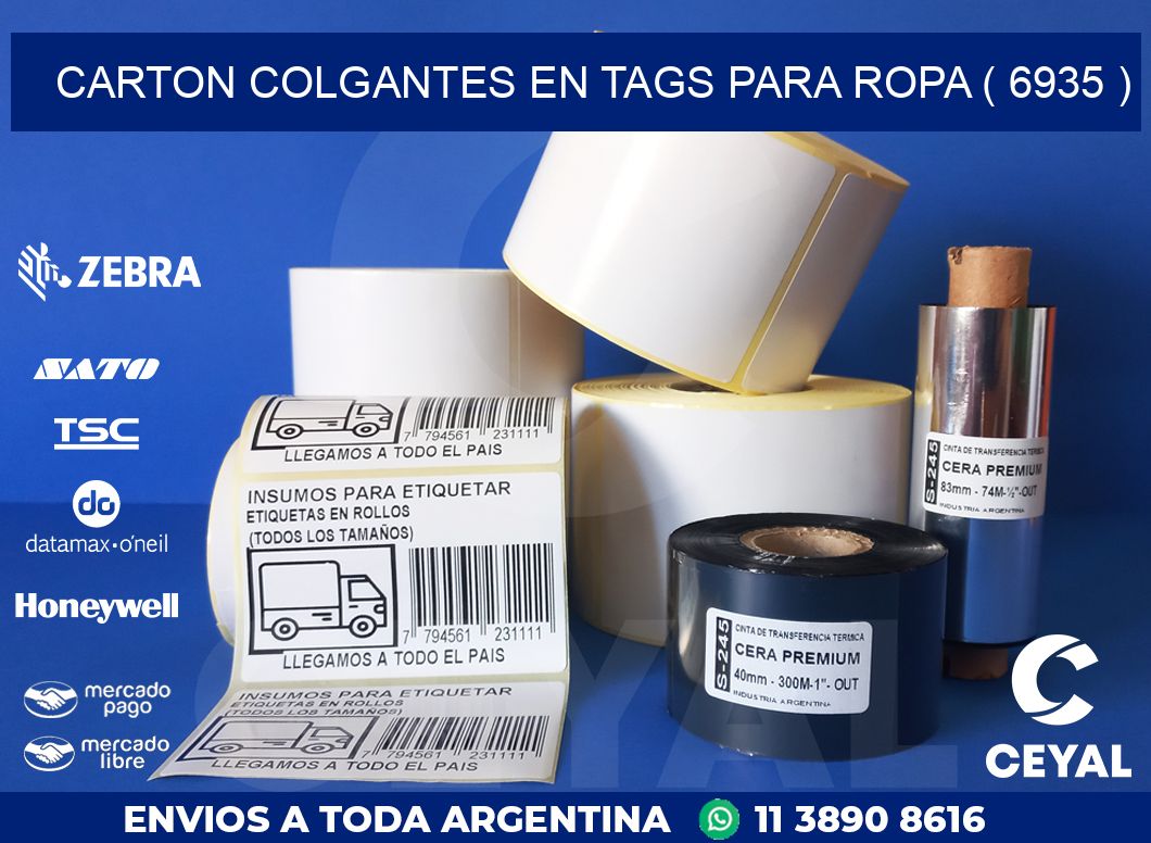 CARTON COLGANTES EN TAGS PARA ROPA ( 6935 )