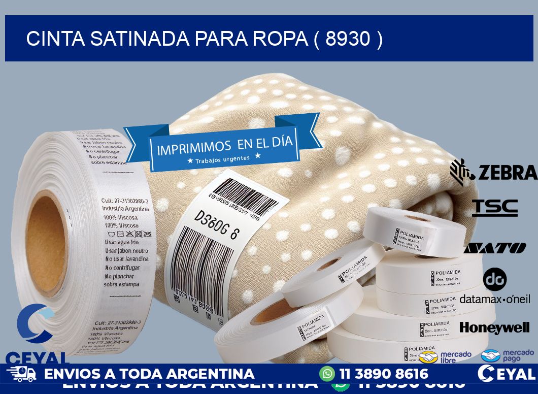 CINTA SATINADA PARA ROPA ( 8930 )