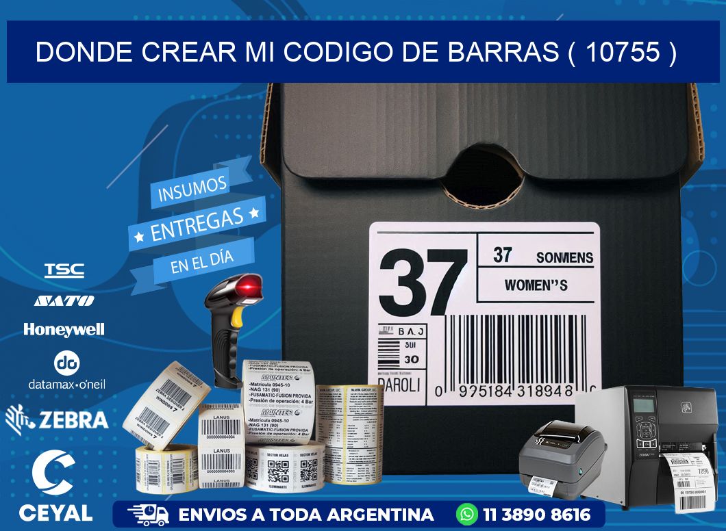 DONDE CREAR MI CODIGO DE BARRAS ( 10755 )