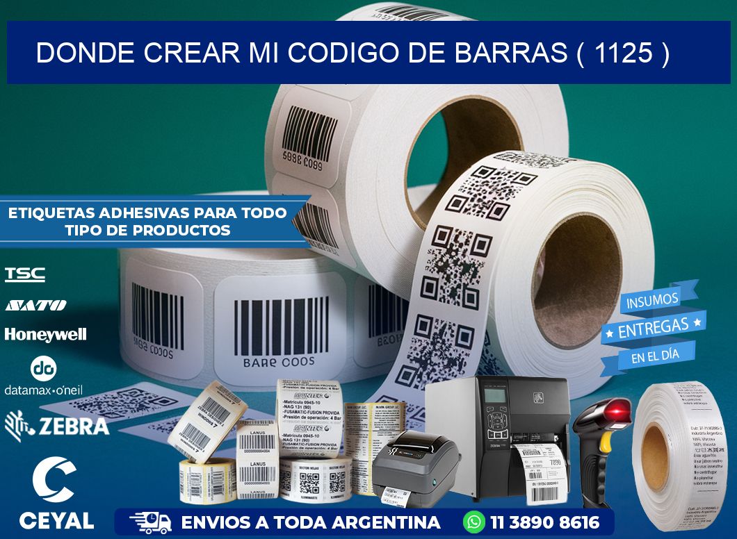 DONDE CREAR MI CODIGO DE BARRAS ( 1125 )