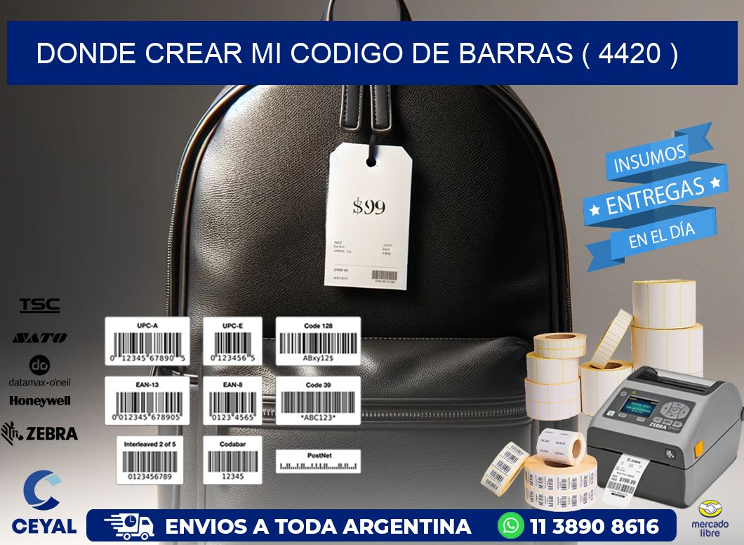 DONDE CREAR MI CODIGO DE BARRAS ( 4420 )