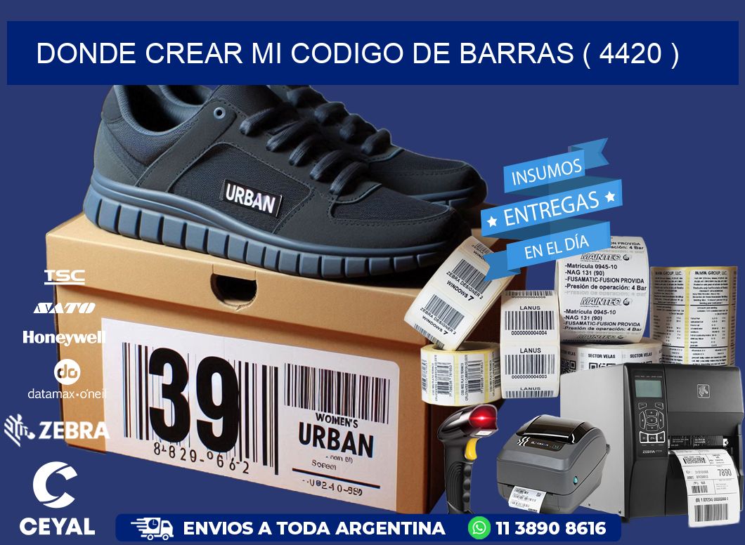 DONDE CREAR MI CODIGO DE BARRAS ( 4420 )