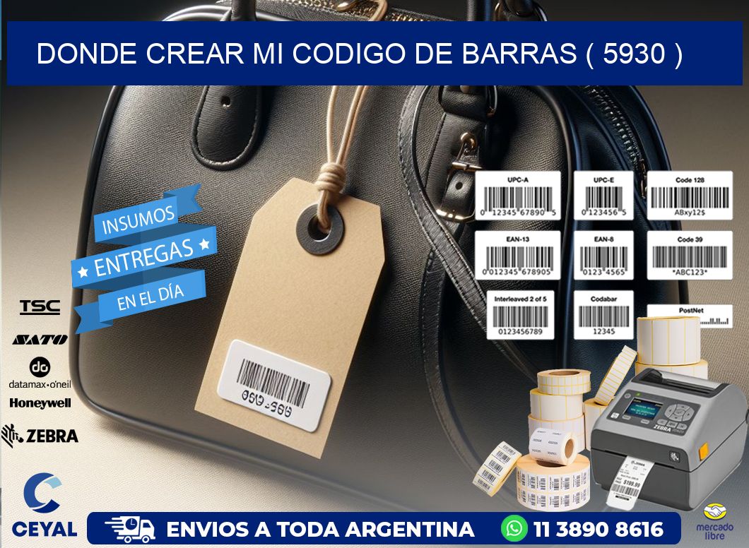 DONDE CREAR MI CODIGO DE BARRAS ( 5930 )