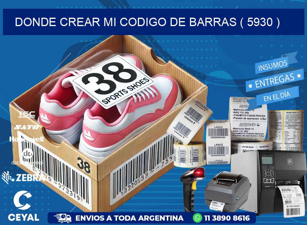 DONDE CREAR MI CODIGO DE BARRAS ( 5930 )