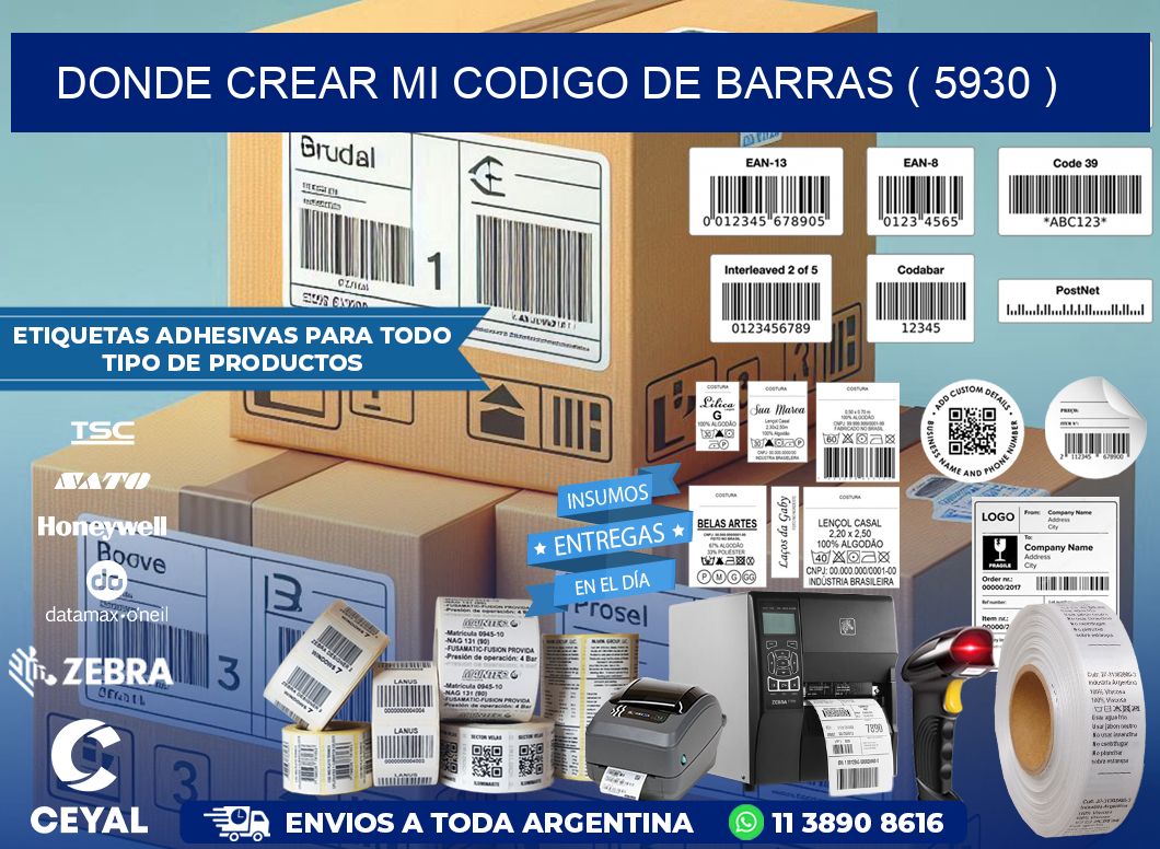 DONDE CREAR MI CODIGO DE BARRAS ( 5930 )