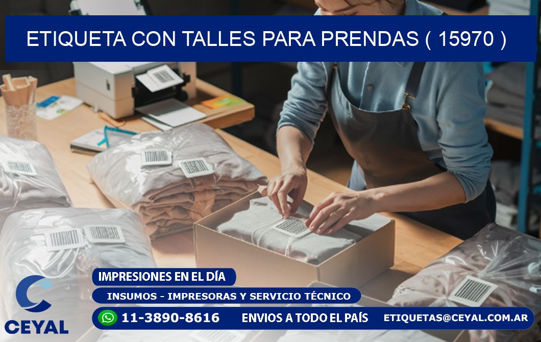 ETIQUETA CON TALLES PARA PRENDAS ( 15970 )