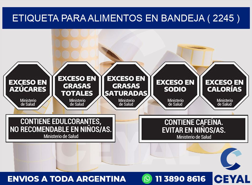 ETIQUETA PARA ALIMENTOS EN BANDEJA ( 2245 )