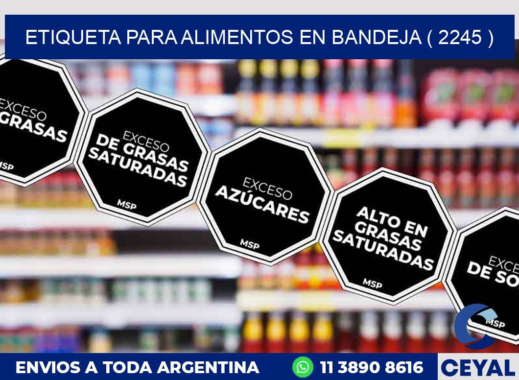 ETIQUETA PARA ALIMENTOS EN BANDEJA ( 2245 )