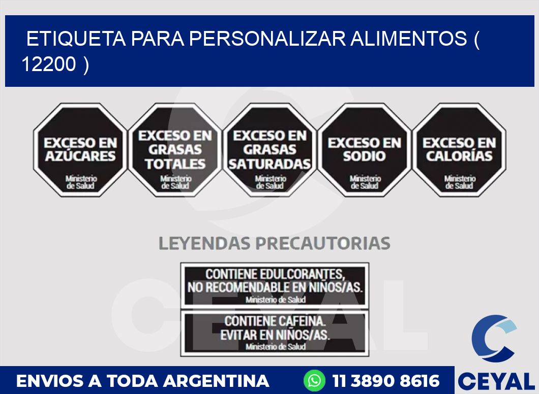 ETIQUETA PARA PERSONALIZAR ALIMENTOS ( 12200 )