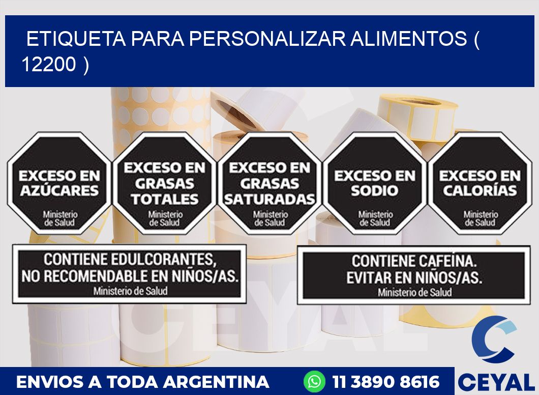 ETIQUETA PARA PERSONALIZAR ALIMENTOS ( 12200 )