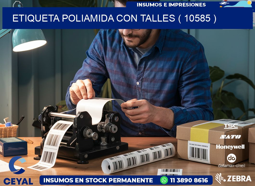 ETIQUETA POLIAMIDA CON TALLES ( 10585 )
