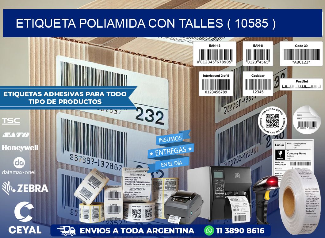 ETIQUETA POLIAMIDA CON TALLES ( 10585 )