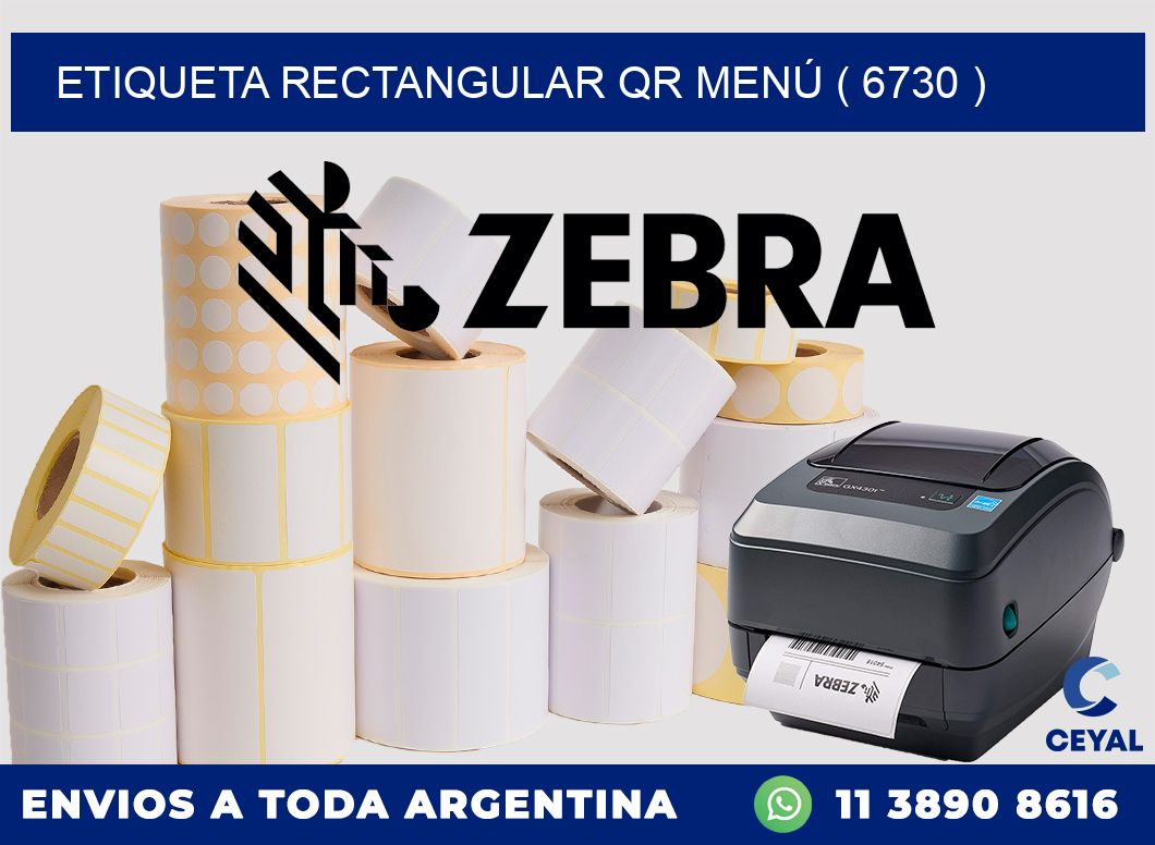 ETIQUETA RECTANGULAR QR MENÚ ( 6730 )