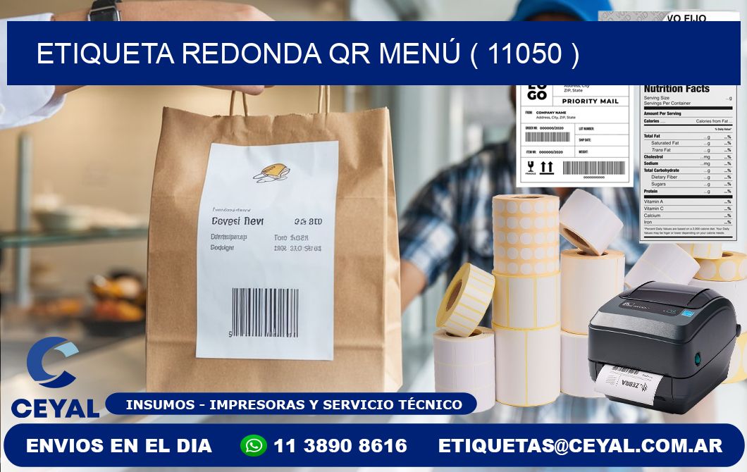 ETIQUETA REDONDA QR MENÚ ( 11050 )