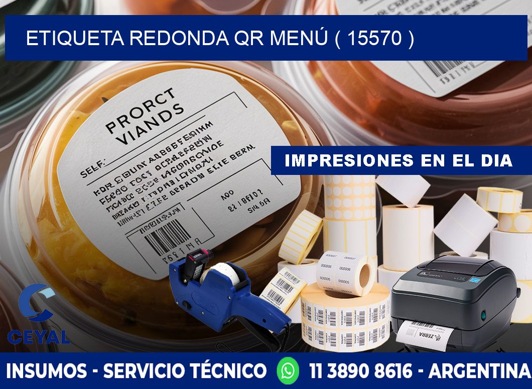 ETIQUETA REDONDA QR MENÚ ( 15570 )