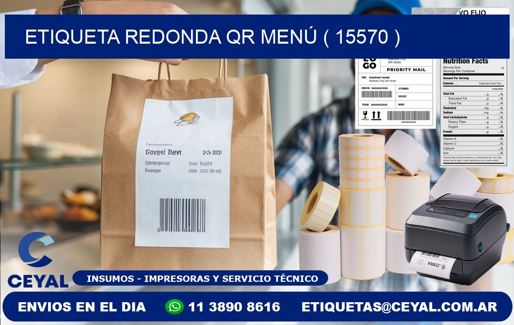 ETIQUETA REDONDA QR MENÚ ( 15570 )