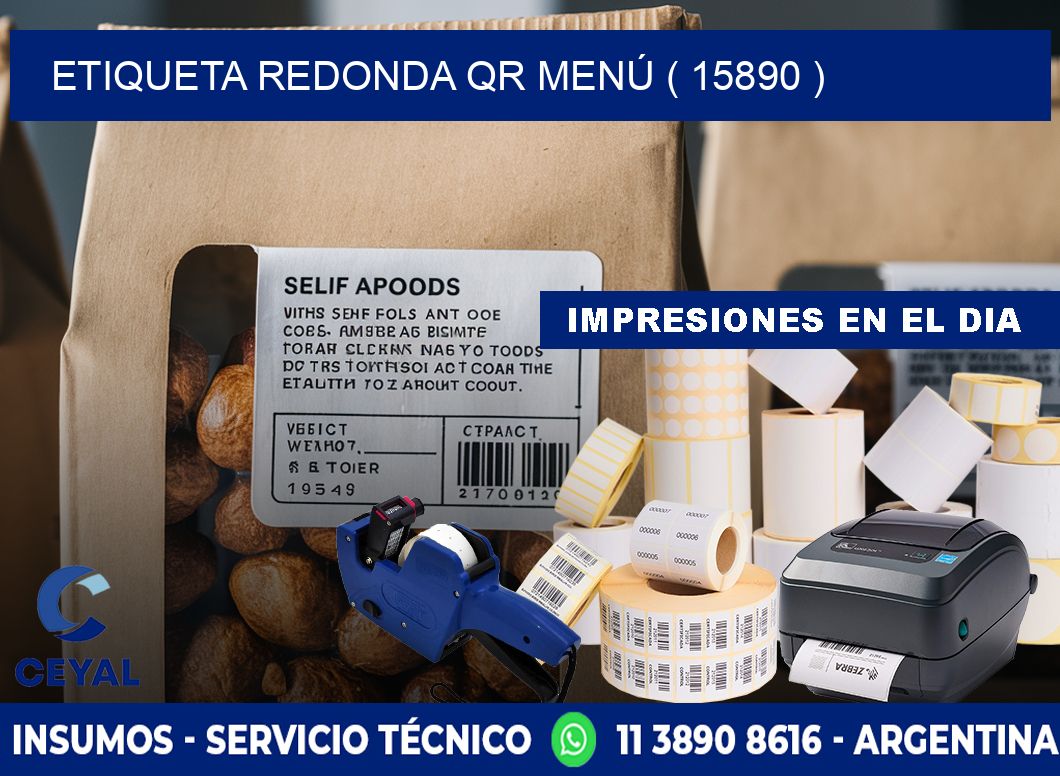 ETIQUETA REDONDA QR MENÚ ( 15890 )