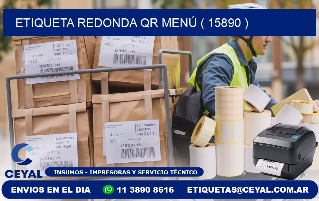 ETIQUETA REDONDA QR MENÚ ( 15890 )