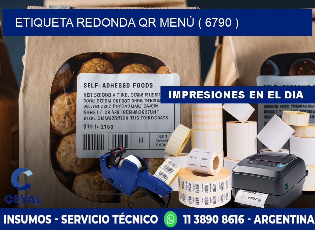 ETIQUETA REDONDA QR MENÚ ( 6790 )