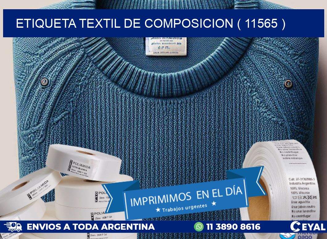 ETIQUETA TEXTIL DE COMPOSICION ( 11565 )