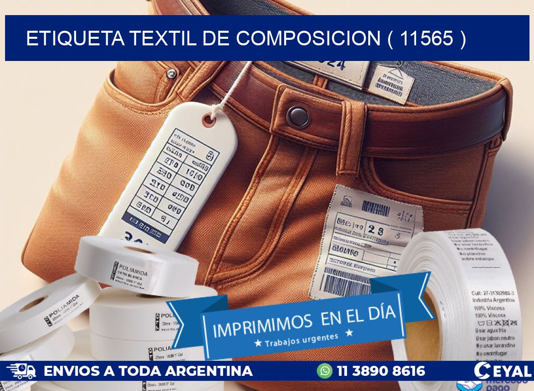 ETIQUETA TEXTIL DE COMPOSICION ( 11565 )