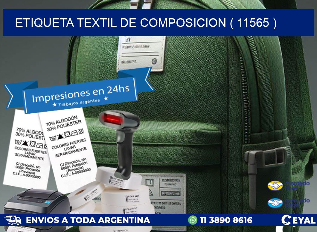ETIQUETA TEXTIL DE COMPOSICION ( 11565 )