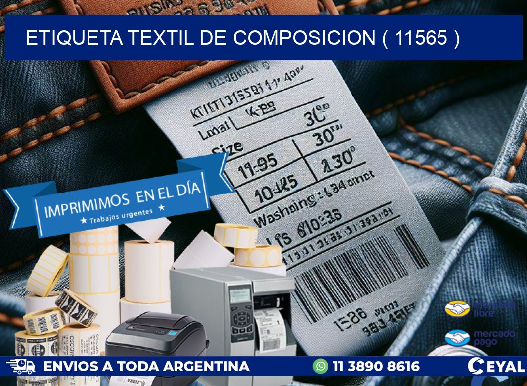 ETIQUETA TEXTIL DE COMPOSICION ( 11565 )