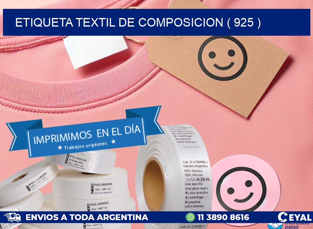 ETIQUETA TEXTIL DE COMPOSICION ( 925 )