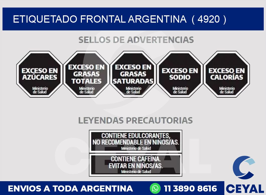 ETIQUETADO FRONTAL ARGENTINA  ( 4920 )