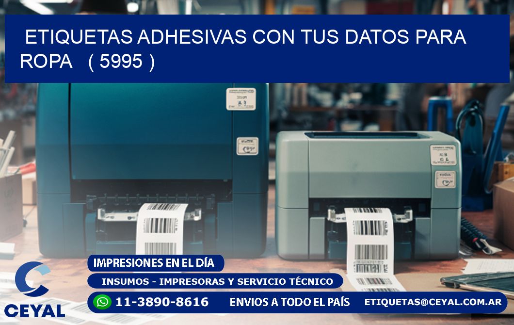 ETIQUETAS ADHESIVAS CON TUS DATOS PARA ROPA   ( 5995 )