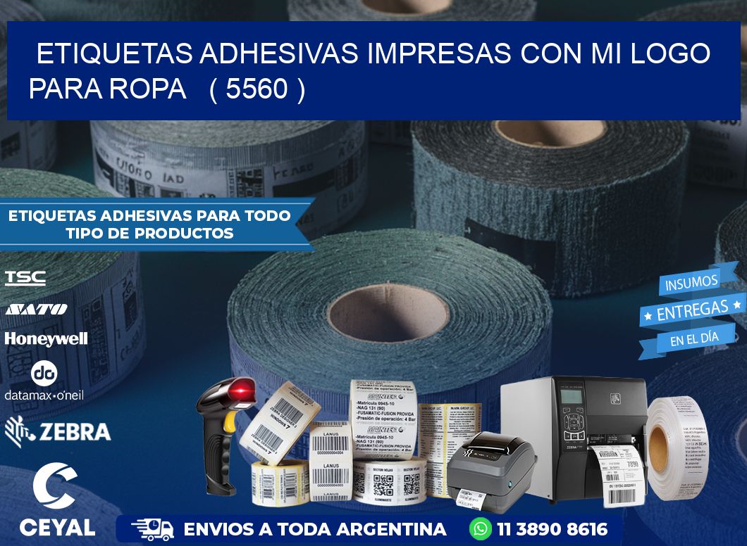 ETIQUETAS ADHESIVAS IMPRESAS CON MI LOGO PARA ROPA   ( 5560 )