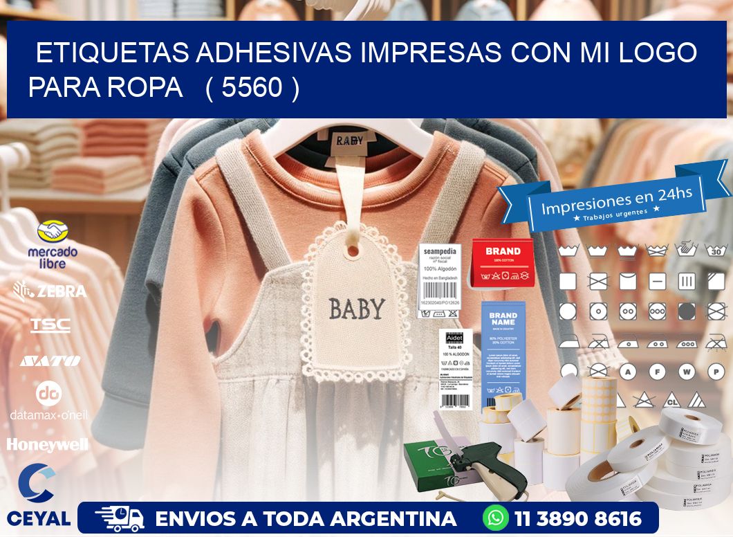 ETIQUETAS ADHESIVAS IMPRESAS CON MI LOGO PARA ROPA   ( 5560 )