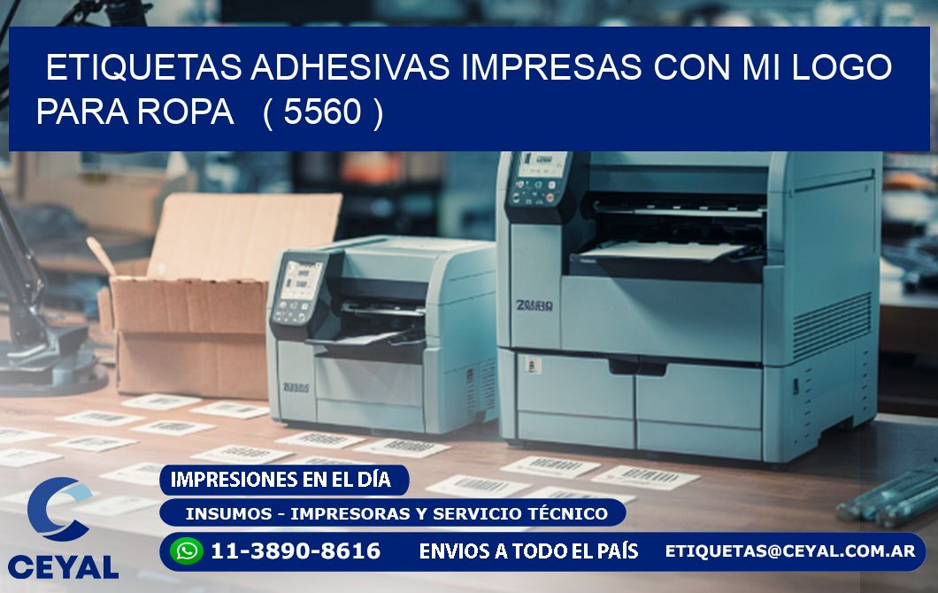 ETIQUETAS ADHESIVAS IMPRESAS CON MI LOGO PARA ROPA   ( 5560 )