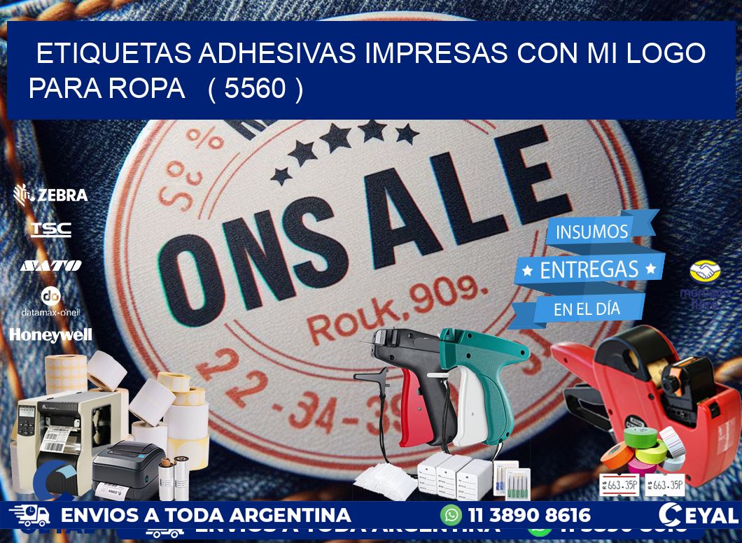 ETIQUETAS ADHESIVAS IMPRESAS CON MI LOGO PARA ROPA   ( 5560 )