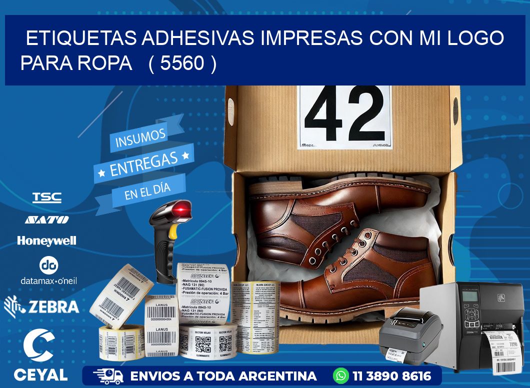 ETIQUETAS ADHESIVAS IMPRESAS CON MI LOGO PARA ROPA   ( 5560 )