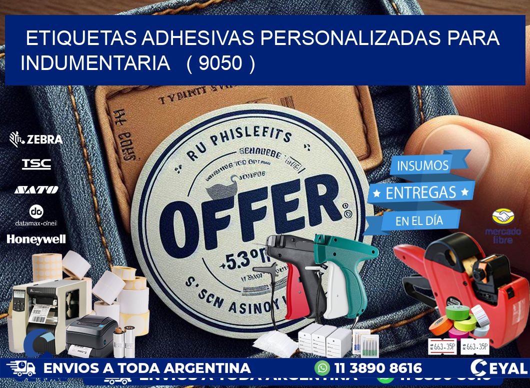 ETIQUETAS ADHESIVAS PERSONALIZADAS PARA INDUMENTARIA   ( 9050 )