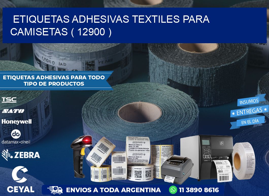 ETIQUETAS ADHESIVAS TEXTILES PARA CAMISETAS ( 12900 )