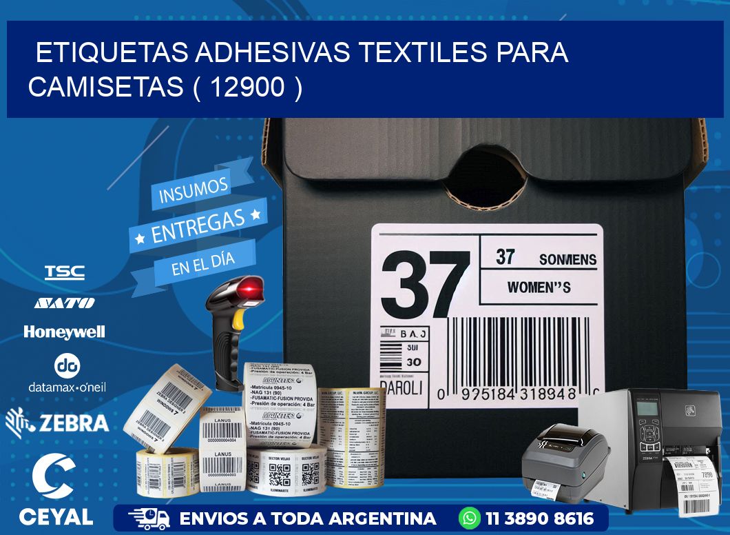 ETIQUETAS ADHESIVAS TEXTILES PARA CAMISETAS ( 12900 )
