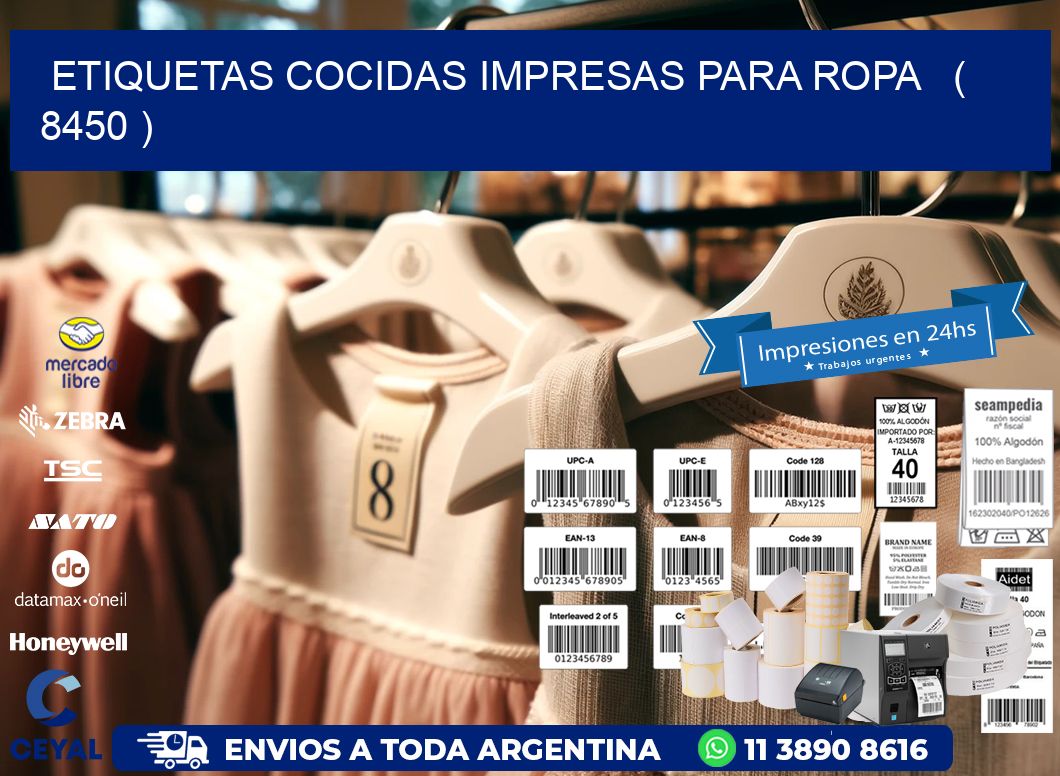 ETIQUETAS COCIDAS IMPRESAS PARA ROPA   ( 8450 )