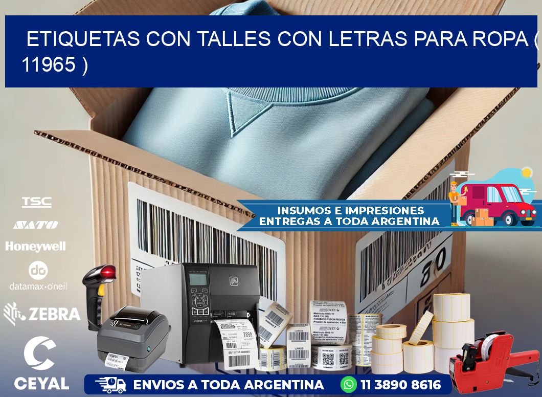 ETIQUETAS CON TALLES CON LETRAS PARA ROPA ( 11965 )